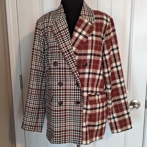 Cato Blazer Mixed Plaid